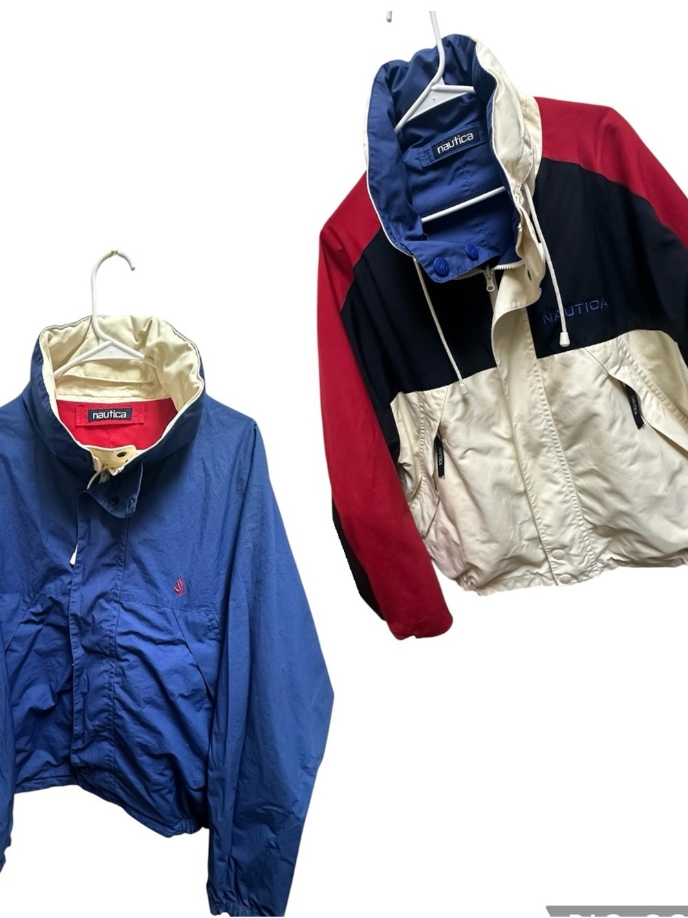 Vintage Nautica Reversible Windbreaker Jacket Navy, Red, Cream XL